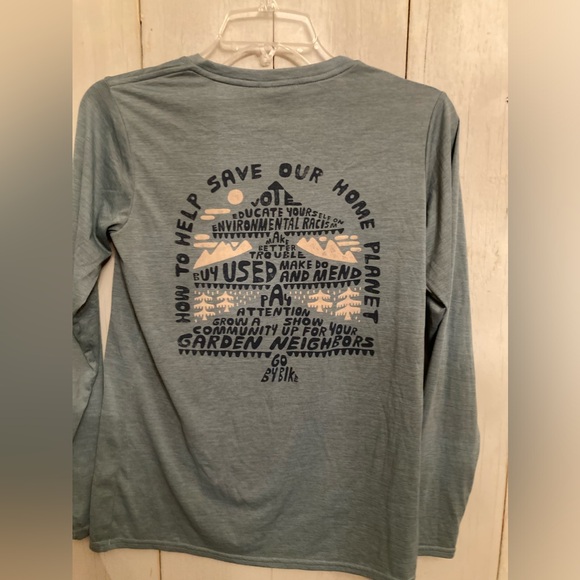 Patagonia Save Our Home Planet‎ Logo Long Sleeve T-Shirt Top Size XS - Picture 1 of 8